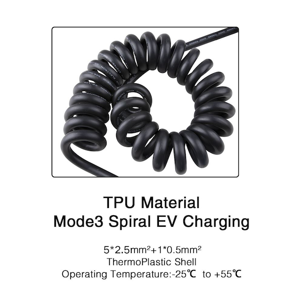 11KW 16A 3Pase Type 2 to Type 2 Spiral Charging Cable-2