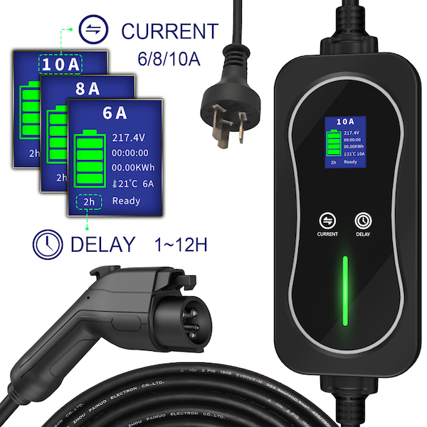 2,2KW 6A 8A 10A 1. típusú hordozható elektromos töltő-2