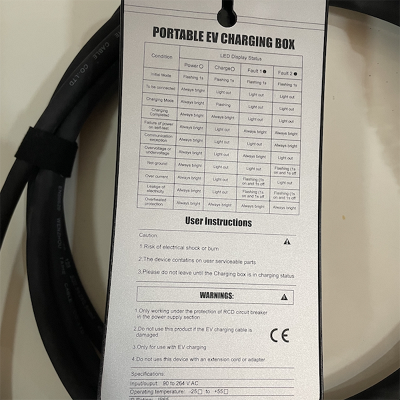 7KW 32A Seòrsa 1 Charger EV so-ghiùlain-2