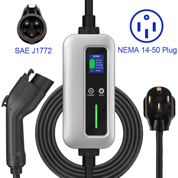 9.8KW 16A mpaka 40A Mtundu Wosinthika 1 Level 2 Yonyamula EV Charger-2